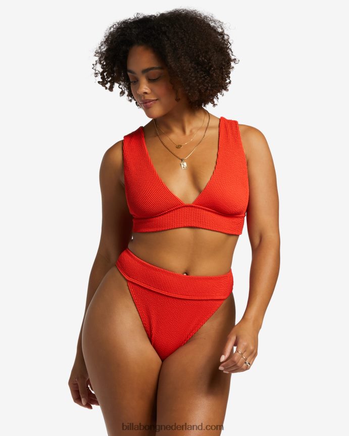 Billabong vrouwen zomer hoog uitgesneden bikinitopjerode aloha 4D20H1254