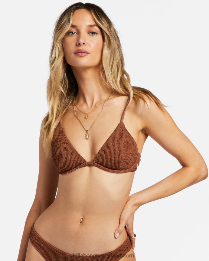Billabong vrouwen zomerse high reese beugel bikinitopgeroosterde kokosnoot 4D20H1246