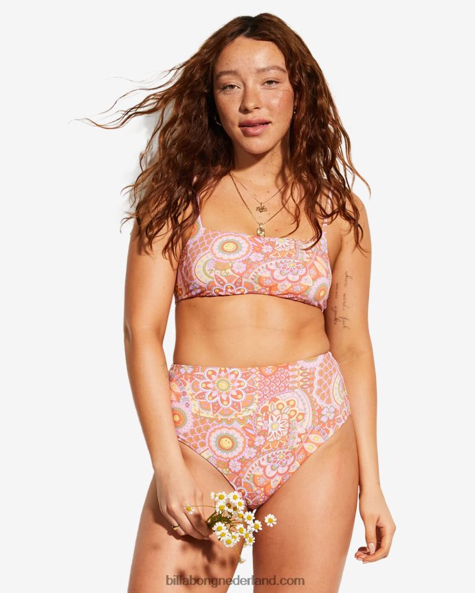 vrouwen billabong x smiley good times zoe omkeerbare crop bikinitopmulti 4D20H1472