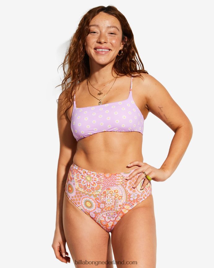 vrouwen billabong x smiley good times zoe omkeerbare crop bikinitopmulti 4D20H1472