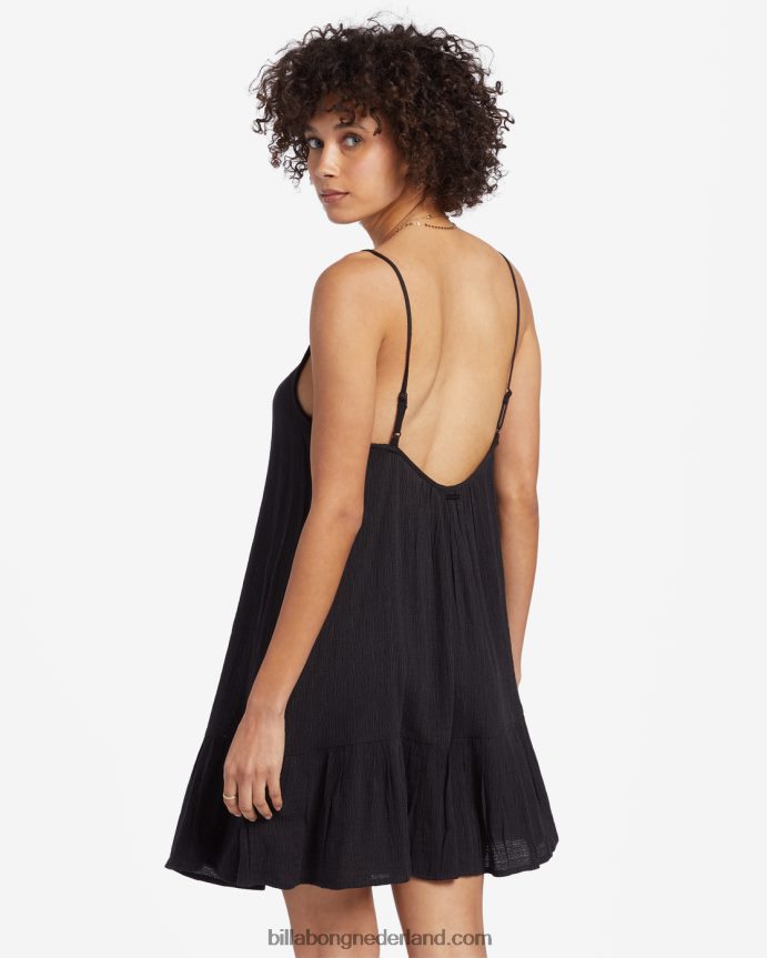 Billabong vrouwen beach vibes strand cover-upzwarte kiezelsteen 4D20H1355