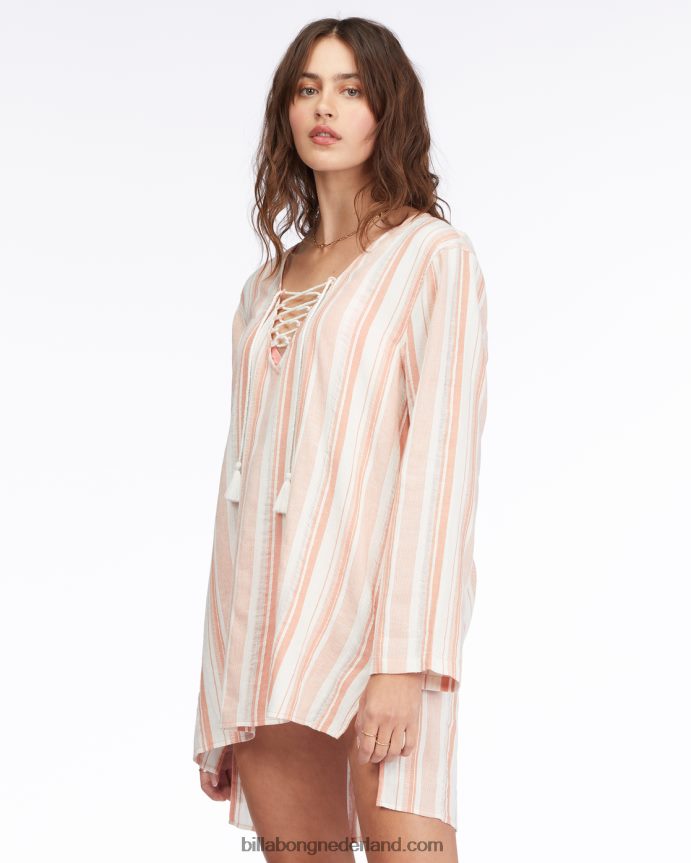 Billabong vrouwen blauwe luchten mini strand cover-upterracotta 4D20H1717