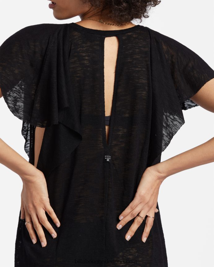 Billabong vrouwen uit voor golven cover-up jurkzwarte kiezelsteen 4D20H1356