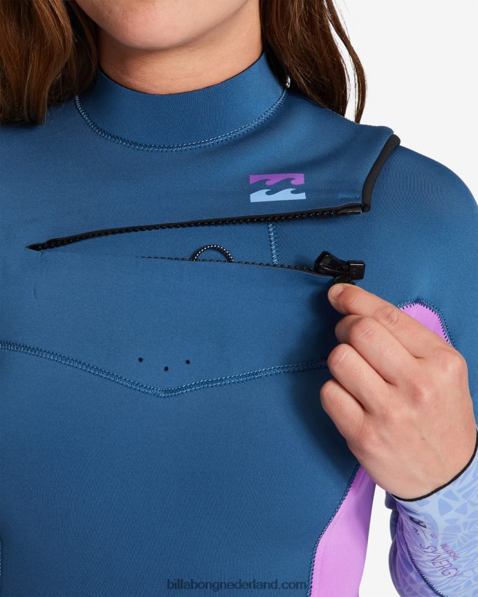 Billabong vrouwen Volledig wetsuit met 3/2 synergie-borstritsdiepe zee 4D20H2579