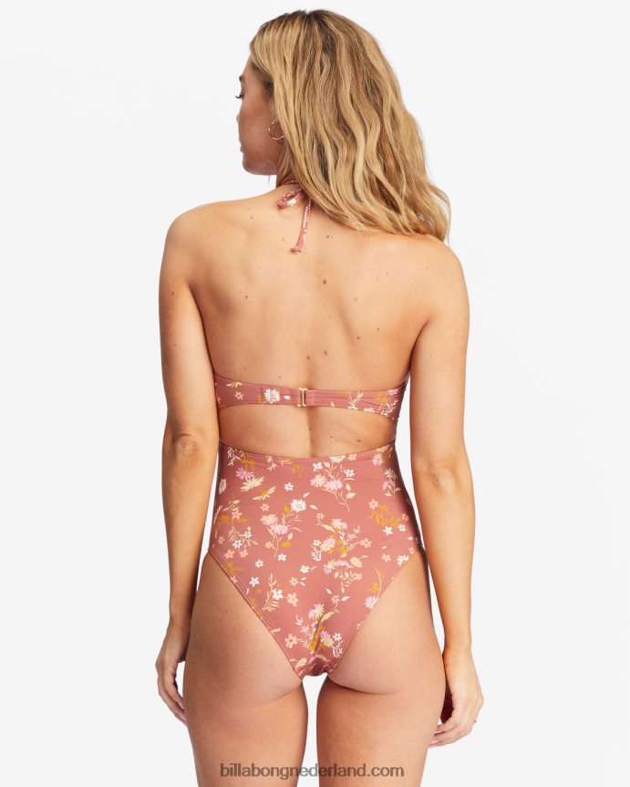 Billabong vrouwen fluister me een badpak uit één stukzoete chocolade 4D20H1520