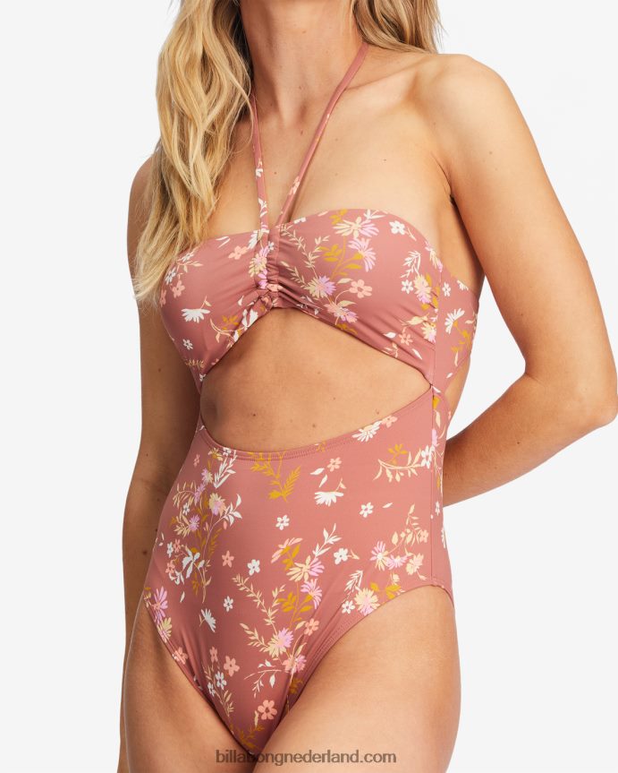 Billabong vrouwen fluister me een badpak uit één stukzoete chocolade 4D20H1520