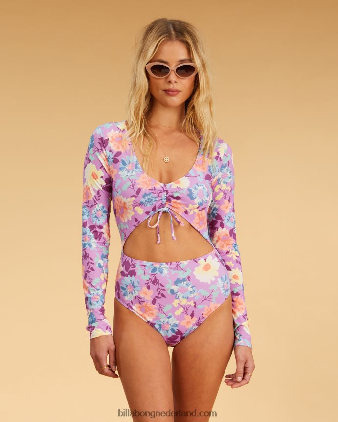 Billabong vrouwen halleys tuinbadpak met lange mouwenmulti 4D20H1542