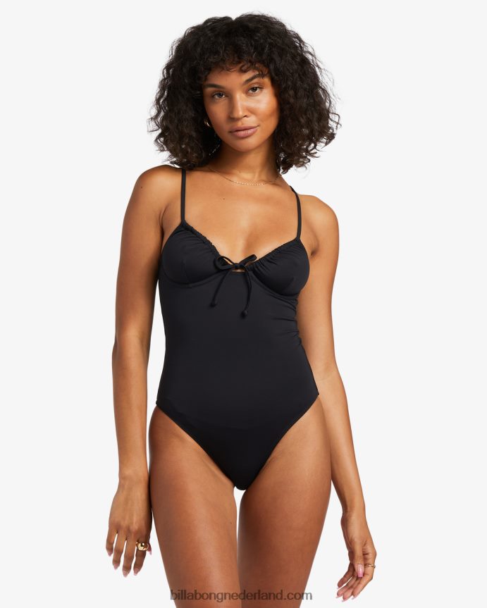 Billabong vrouwen sol searcher badpak uit één stukzwarte kiezelsteen 4D20H1256