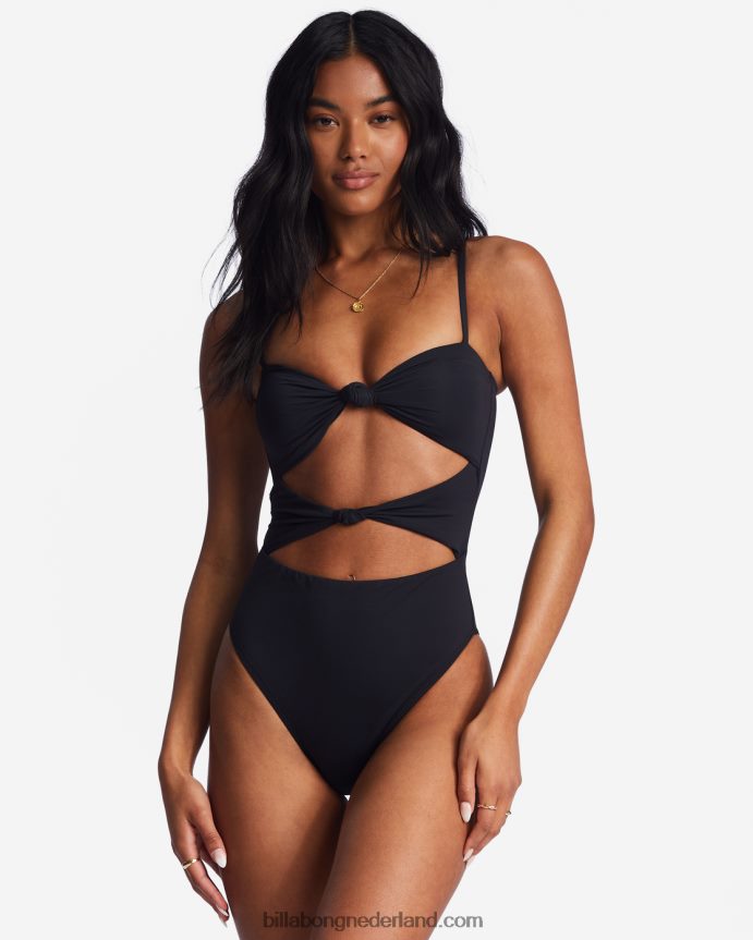 Billabong vrouwen sol searcher badpak uit één stukzwarte kiezelsteen 4D20H1257